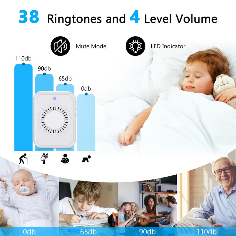 WIFI videó csengő kamera Smart Home vezeték nélküli telefon ajtócsengő kamera biztonsági védelem kaputelefon Full HD látás lakásokhoz