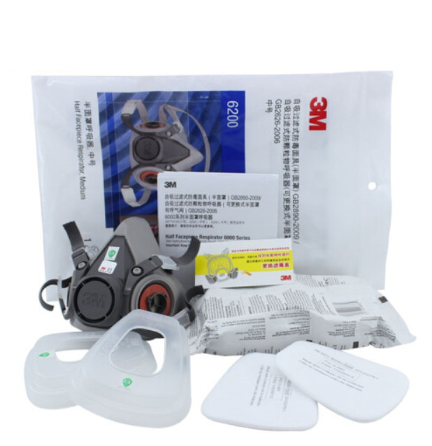 3M 6200 félarcú légzőkészülék 6006 többgázos gőzpatronnal Véd a szerves gőzök és többféle gáz ellen