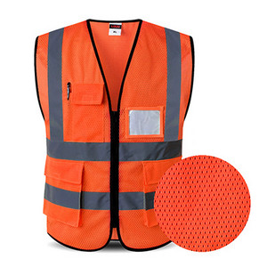 Fényvisszaverő biztonsági mellény zsebekkel Munkaruha Hi vis kabát