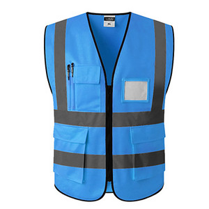 Fényvisszaverő biztonsági mellény zsebekkel Munkaruha Hi vis kabát
