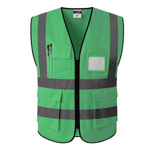 Fényvisszaverő biztonsági mellény zsebekkel Munkaruha Hi vis kabát