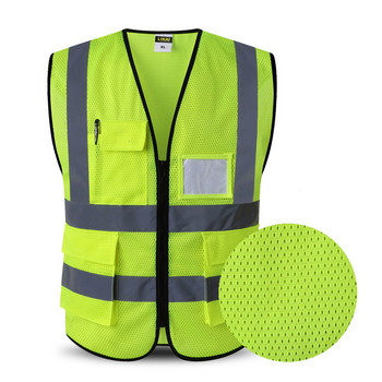 Светлоотразителна предпазна жилетка с джобове Работно облекло Яке с висока видимост
