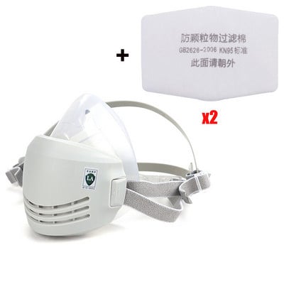 Respirator otporan na prašinu za višekratnu upotrebu Pola lica Anti Haze Zamagljivanje Sigurnosna konstrukcija Brušenje plin maska Koristite 1201 filter pamuk