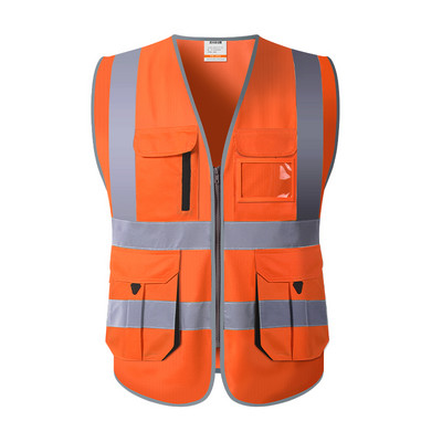 Bărbați Femei Vestă de siguranță de înaltă vizibilitate vestă de lucru îmbrăcăminte de lucru vestă roșie reflectorizantă de siguranță vestă de construcție cu logo transport gratuit