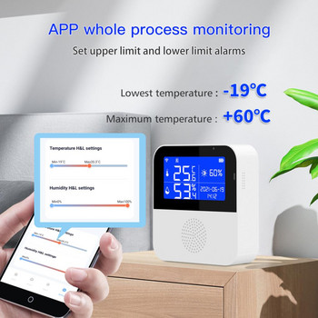 Tuya Smart WIFI Αισθητήρας θερμοκρασίας και υγρασίας με οθόνη LCD οπίσθιου φωτισμού Θερμόμετρο εσωτερικού χώρου Υποστήριξη μετρητή υγρόμετρου Alexa