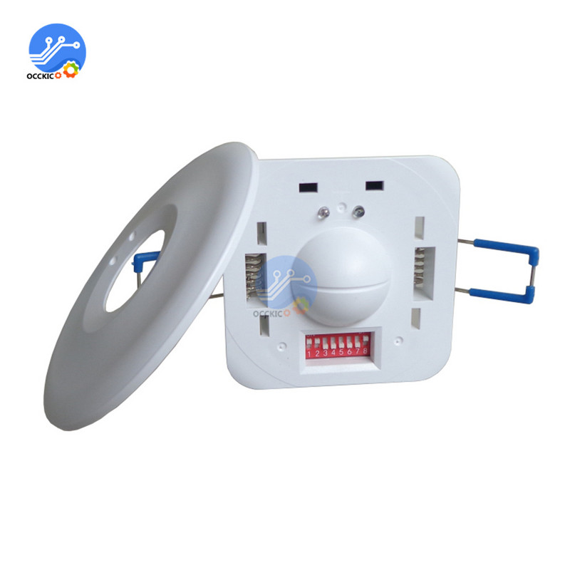 AC 85-250V mikrohullámú radarérzékelő kapcsoló 5,8G állítható beágyazott testmozgásérzékelő fénykapcsoló folyosó érzékelőhöz