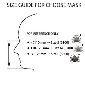 8-в-1 6300/6200 противопрахова маска с предпазни очила Газов респиратор с половината лице за боядисване, пръскане, полиране, безопасност при работа