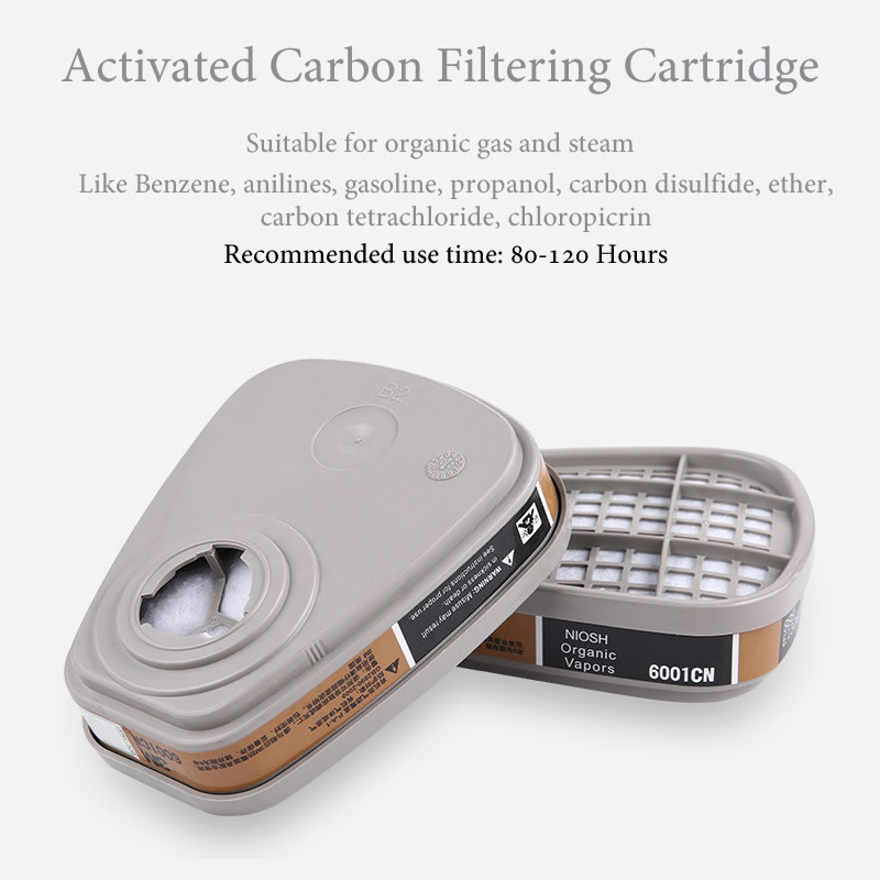 8-In-1 6300/6200 putekļu gāzes maska ar aizsargbrillēm ar pusi sejas gāzes respirators krāsošanai Izsmidzināšana pulēšana Darba drošība