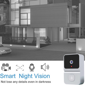 Безжична камера за видео звънец Интелигентен звънец с 450P нощно виждане 2-посочно аудио съхранение в облак Захранван от батерия