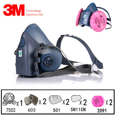 9 in 1 3M 7502 gaasimask respiraator 603 tööstusvärv pestitsiidi kaitsefiltriga respiraator saastevastane tolmumask