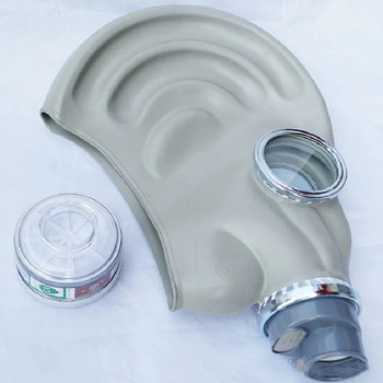 2 σε 1 αναπνευστήρας χημικής μάσκας αερίου κλασικού στυλ λαστιχένιο υλικό προστασίας πλήρους προσώπου βιομηχανικός αναπνευστήρας βαφής ψεκασμού