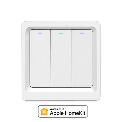 Nincs szükség semleges vonalú WiFi intelligens gombos világítás be/ki fali kapcsoló EU UK 86x86mm Munka az Apple HomeKittel