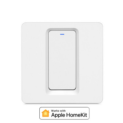 Nincs szükség semleges vonalú WiFi intelligens gombos világítás be/ki fali kapcsoló EU UK 86x86mm Munka az Apple HomeKittel