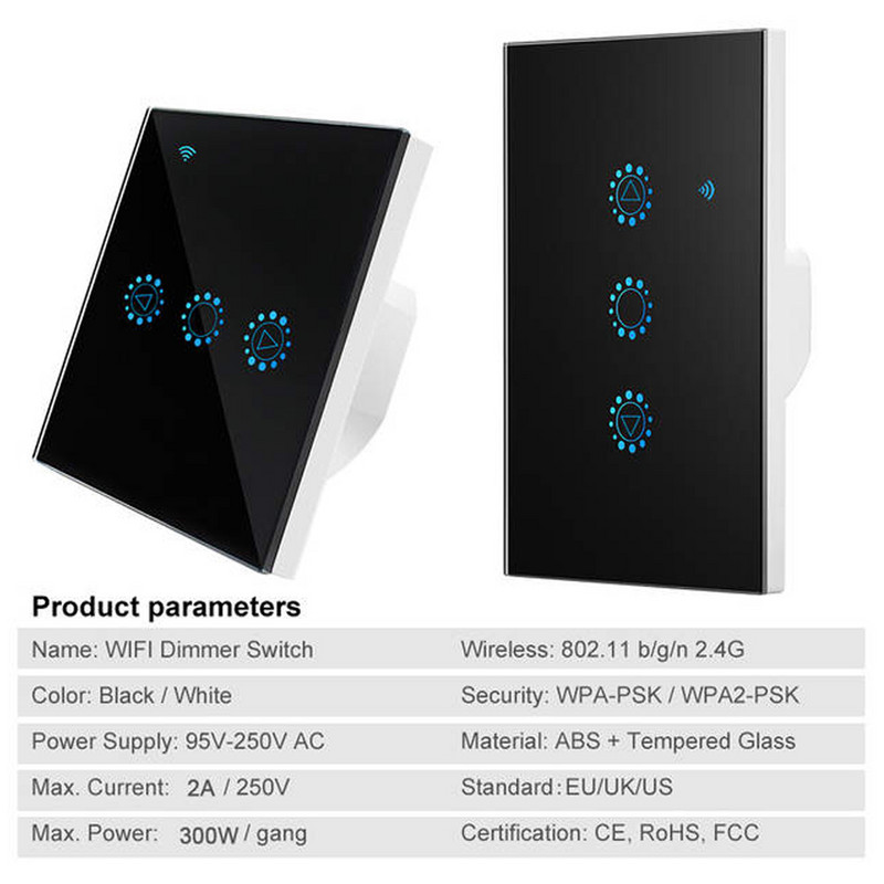 LED prigušivač 220V/110V Ewelink Wifi prekidač za prigušivanje Pametni dodirni prekidač za svjetlo Prigušivanje žarulje Radi s Amazon Alexa Google Assistant