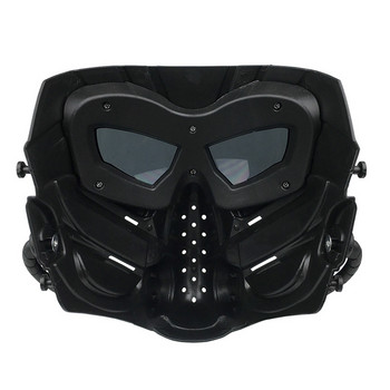Gas Mask For Military Airsoft Costume Halloween CS Cosplay Full Face Protective Mask Tactical Breathable Skull ρυθμιζόμενο λουράκι