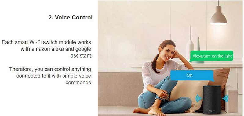 Tuya Smart Wifi Switch Remote h Savietojams ar Amazon Alexa / Google Home