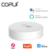 CORUI ZigBee intelligens hőmérséklet- és páratartalom-érzékelő Intelligens otthoni eszköz Smart Life APP vezérlés kompatibilis az Alexa Google Home programmal