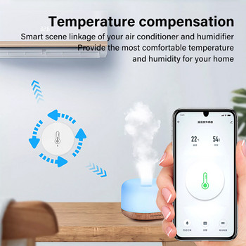 CORUI ZigBee Интелигентен сензор за температура и влажност Интелигентно домашно устройство Smart Life APP Control Съвместимо с Alexa Google Home