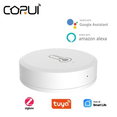 CORUI ZigBee Интелигентен сензор за температура и влажност Интелигентно домашно устройство Smart Life APP Control Съвместимо с Alexa Google Home