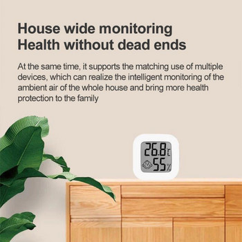 Tuya Zigbee Сензор за влажност на температурата Детектор за влажност на интелигентен дом Аларма работи с Гласов контрол Smart Life Alexa Google Home