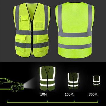 Γιλέκο 10 χρωμάτων ανακλαστικό διχτυωτό γιλέκο ασφαλείας με τσέπες για κατασκευές Traffic Mining Prospecting Rescue Cycling