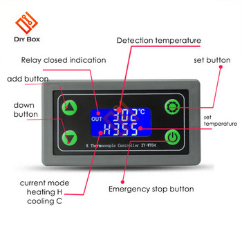 WIFI Дистанционен високотемпературен цифров термостат K-тип Термодвойка Контролер за висока температура -99~999 градуса XY-WT04