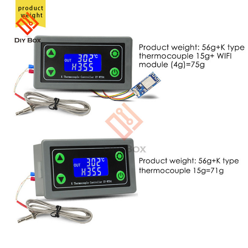 WIFI nuotolinis aukštos temperatūros skaitmeninis termostatas K tipo termoporos aukštos temperatūros valdiklis -99 ~ 999 laipsnių XY-WT04