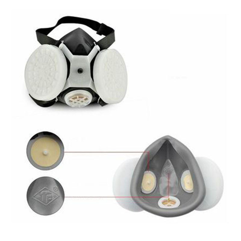 Putekļu maska Augstas efektivitātes filtri Formaldehīda aizsardzība pret miglas miglu Rūpnieciskā putekļu necaurlaidīga darba maska āra respirators