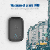 1 szett vezeték nélküli csengő, saját tápellátású vízálló zene, nagy hatótávolságú távirányító, vezeték nélküli ajtócsengő készlet campainha sem fio