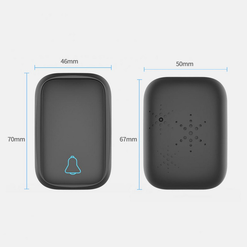 1 szett vezeték nélküli csengő, saját tápellátású vízálló zene, nagy hatótávolságú távirányító, vezeték nélküli ajtócsengő készlet campainha sem fio