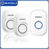 Pašspēka ūdensizturīgs bezvadu durvju zvana komplekts ar uztvērēju 433Mhz Home Welcome Smart Doorbell 58 Melodies Sound Home Door Zvani