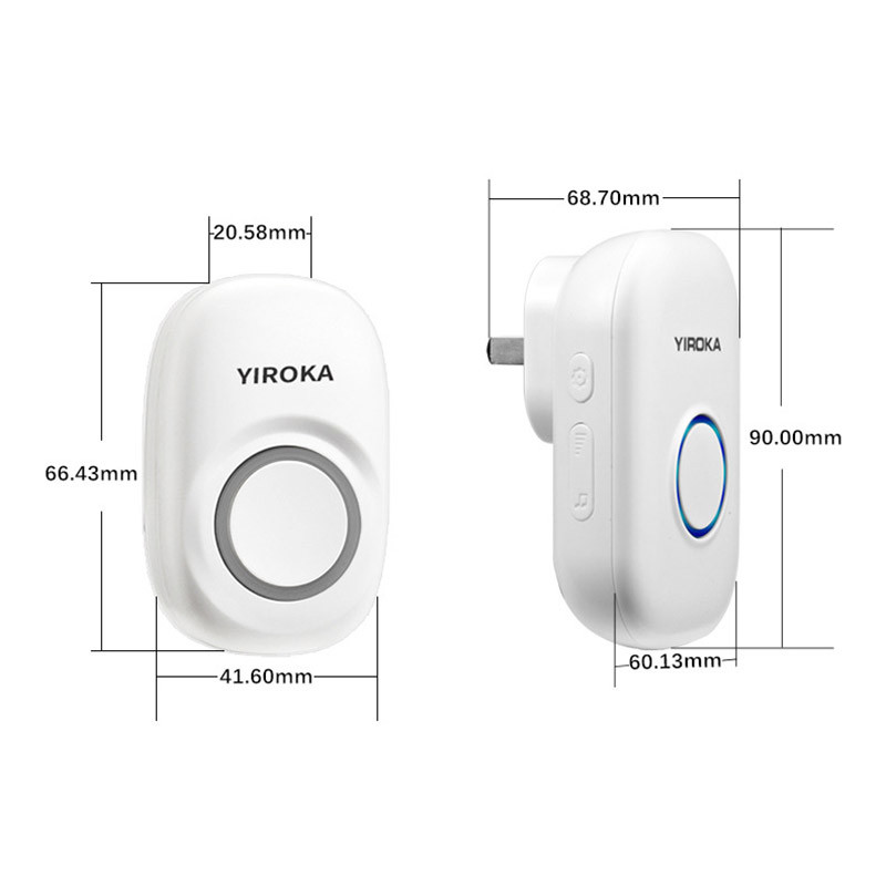 Pašspēka ūdensizturīgs bezvadu durvju zvana komplekts ar uztvērēju 433Mhz Home Welcome Smart Doorbell 58 Melodies Sound Home Door Zvani