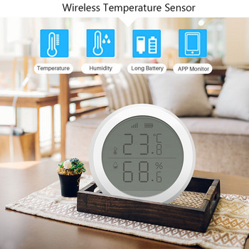 Έξυπνος αισθητήρας υγρασίας θερμοκρασίας Zigbee Οθόνη LCD Οικιακό υγρόμετρο Θερμόμετρο Ανίχνευσης αλλαγών Χρήση με ZigBee Hub Gateway