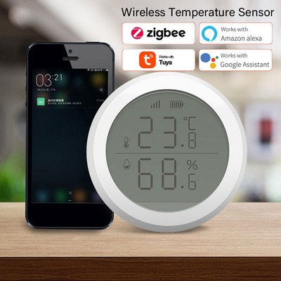 Intelligens Zigbee hőmérséklet páratartalom érzékelő LCD kijelző otthoni nedvességmérő hőmérő megváltoztatja az észlelést a ZigBee Hub Gateway segítségével