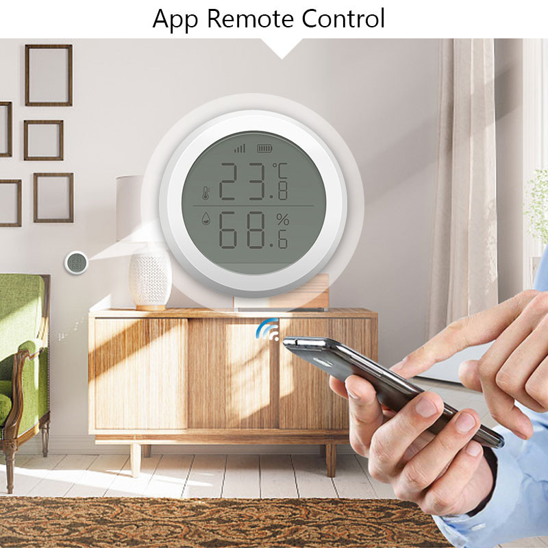 Intelligens Zigbee hőmérséklet páratartalom érzékelő LCD kijelző otthoni nedvességmérő hőmérő megváltoztatja az észlelést a ZigBee Hub Gateway segítségével