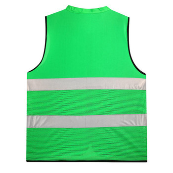 Зелена предпазна жилетка Светлоотразителна мрежеста защитна жилетка Яке с висока видимост Работно облекло