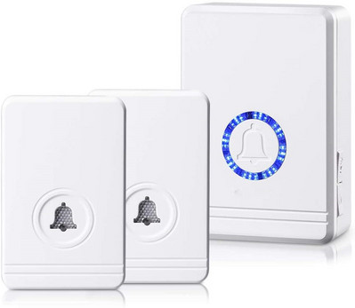 Viedais bezvadu regulējama skaļuma durvju zvans ir aprīkots ar 48 dziesmām, ūdensnecaurlaidīgs pieskāriena tipa sveiciena durvju zvans, 400 metru tālvadības uztvērējs