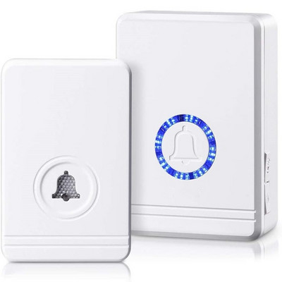 Viedais bezvadu regulējama skaļuma durvju zvans ir aprīkots ar 48 dziesmām, ūdensnecaurlaidīgs pieskāriena tipa sveiciena durvju zvans, 400 metru tālvadības uztvērējs