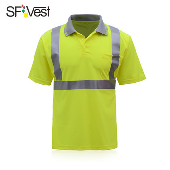 Hi vis t риза работно защитно облекло работно облекло суха тениска с къс ръкав светлоотразителна защитна риза безплатна доставка