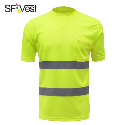 Hi vis marškinėliai darbo saugos drabužiai darbo drabužiai sausai prigludę marškinėliai trumpomis rankovėmis šviesą atspindintys apsauginiai marškinėliai pristatymas nemokamas