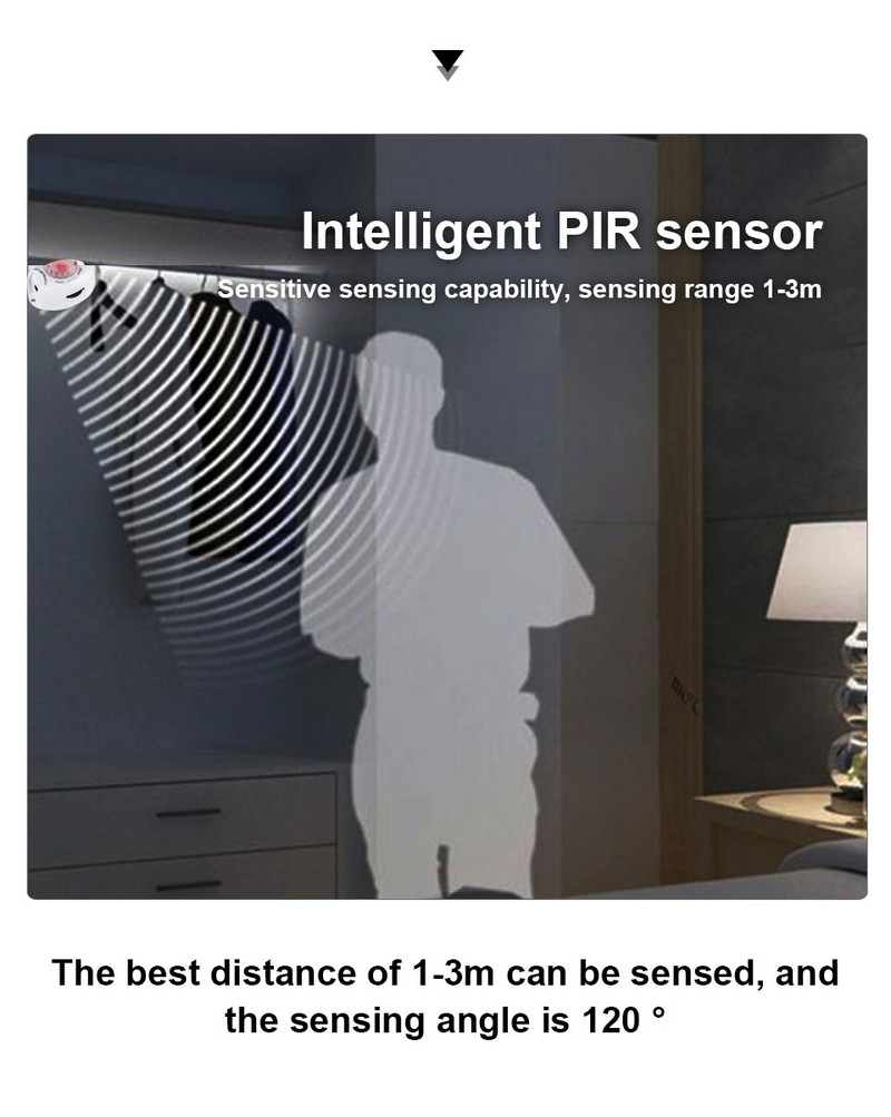 Judesio jutiklis LED juostelės šviesos modulis juostos judesio jutiklis DC 5V 24V šviesos jungiklis, judesio detektorius, aktyvuotas laikmatis, automatinis PIR