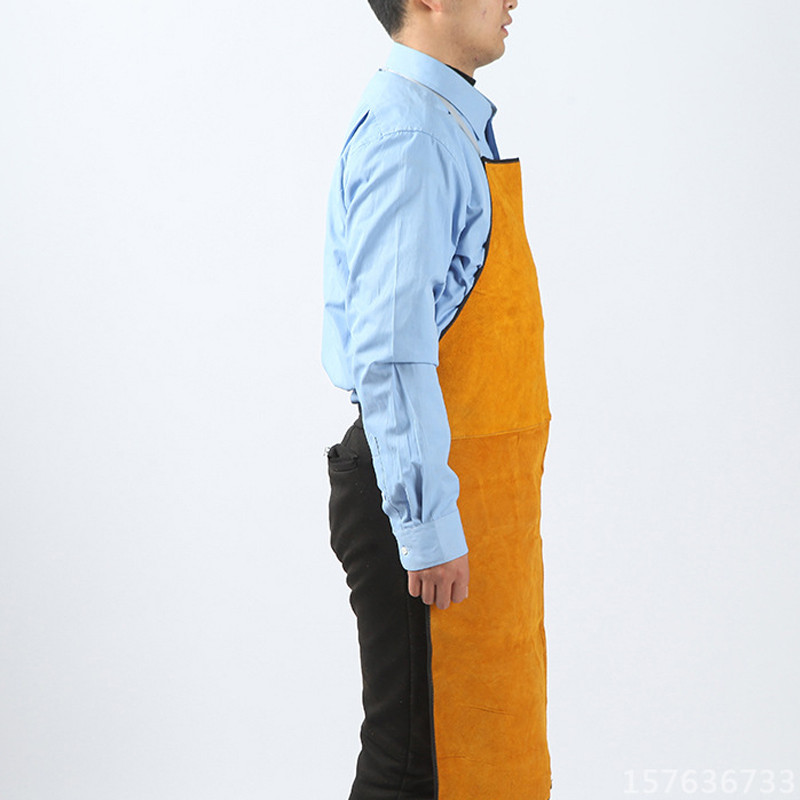 Visiškai karvės odinė elektrinė suvirinimo prijuostė Seilinukas kalvio prijuostė Geltona elektrinis suvirinimas Saugos drabužiai Nemokamas pristatymas 2020 m. Nauja