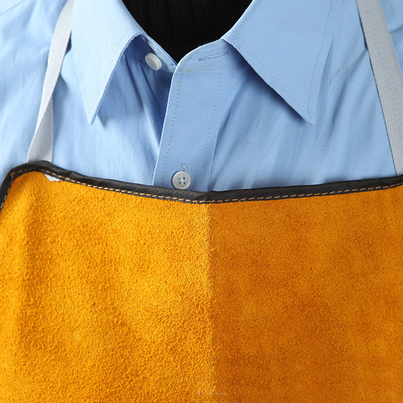 Visiškai karvės odinė elektrinė suvirinimo prijuostė Seilinukas kalvio prijuostė Geltona elektrinis suvirinimas Saugos drabužiai Nemokamas pristatymas 2020 m. Nauja