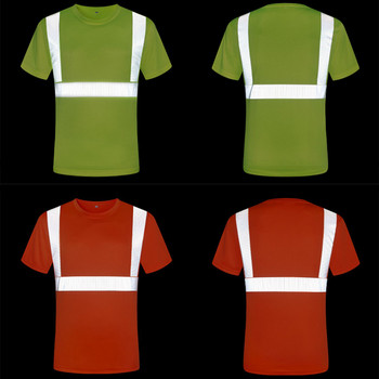 Πουκάμισο εξωτερικού χώρου Φθορίζον υψηλής ορατότητας Πουκάμισο εργασίας ασφαλείας Καλοκαιρινό αναπνεύσιμο μπλουζάκι εργασίας Ανακλαστικό μπλουζάκι Quick Dry
