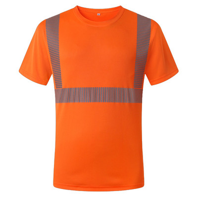 Lauko marškinėliai Fluorescentiniai didelio matomumo saugos darbo marškinėliai Vasariniai kvėpuojantys darbo marškinėliai Šviesą atspindintys marškinėliai greitai džiūsta