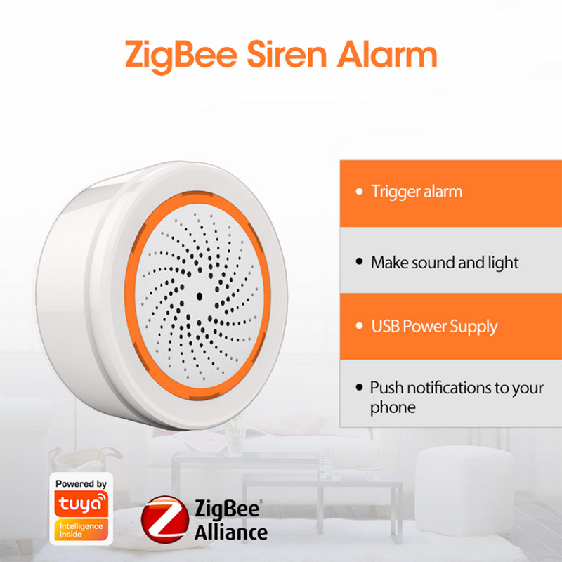 Tuya Zigbee pametni alarm sa sirenom sa senzorom temperature i vlažnosti radi s TUYA pametnim čvorištem