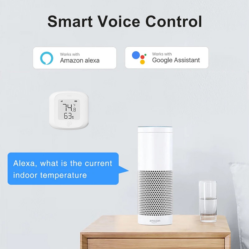 Tuya WiFi ZigBee temperatūros drėgmės jutiklis Smart Home Automation Vidaus termometro LCD ekrano palaikymas Alexa Google Assistant