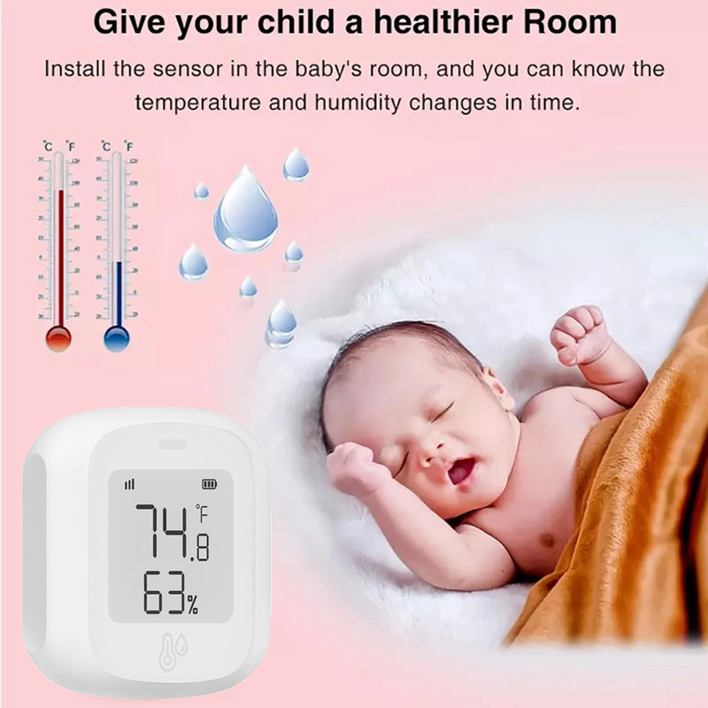 Tuya WiFi ZigBee temperatūros drėgmės jutiklis Smart Home Automation Vidaus termometro LCD ekrano palaikymas Alexa Google Assistant