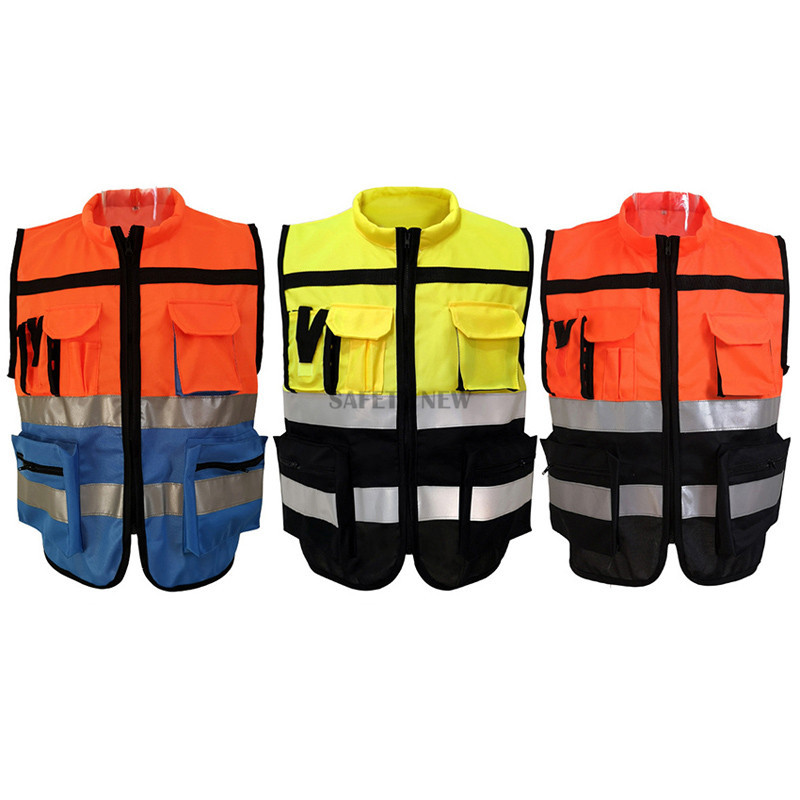 Reflektirajući prsluk visoke vidljivosti Sigurnosna odjeća Fluorescentna radna odjeća s više džepova Uniforma Radna odjeća