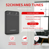 Sonerie pentru ușă, fără fir, impermeabilă, 38 prima muzică, reglabil, 110 db tactil, receptor de baterie AA, 150 m, sonerie inteligentă pentru apeluri de la distanță